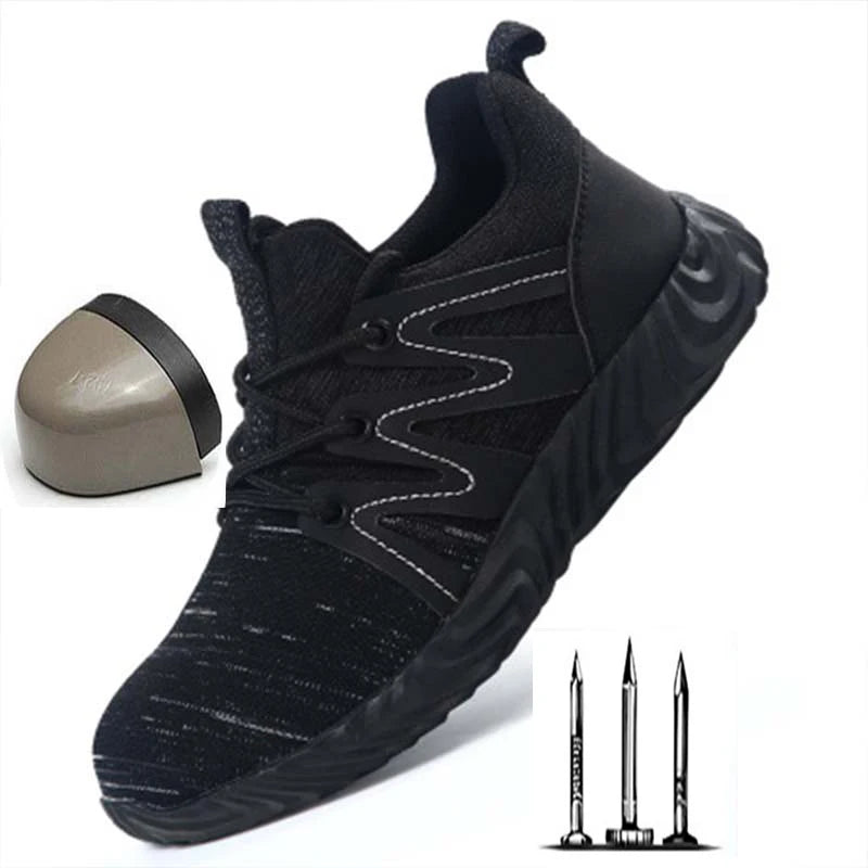 Eenvoudige Outdoor Werk/Veiligheidsschoenen van Mesh met Stalen Ronde Neus en Anti-Slipzool voor Heren
