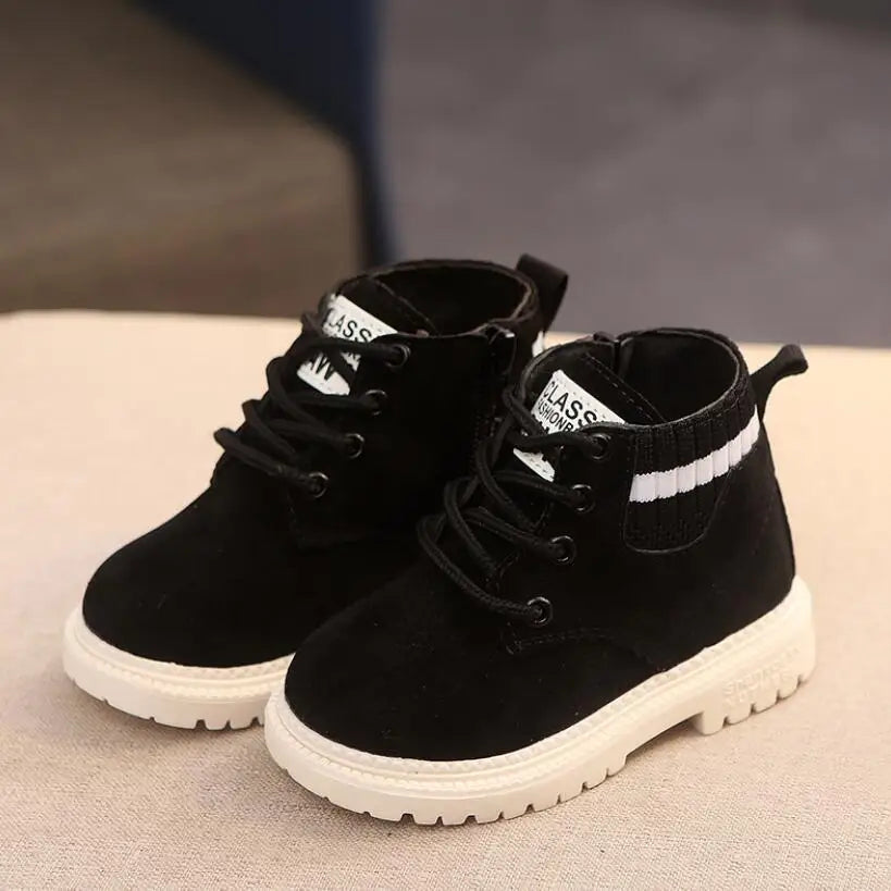 Modieuze Casual Effen Kleur Kids Enkelboots met/zonder Fluweelgevoerd van PU-Leer met Ritssluiting en Antislip Zool voor Kinderen