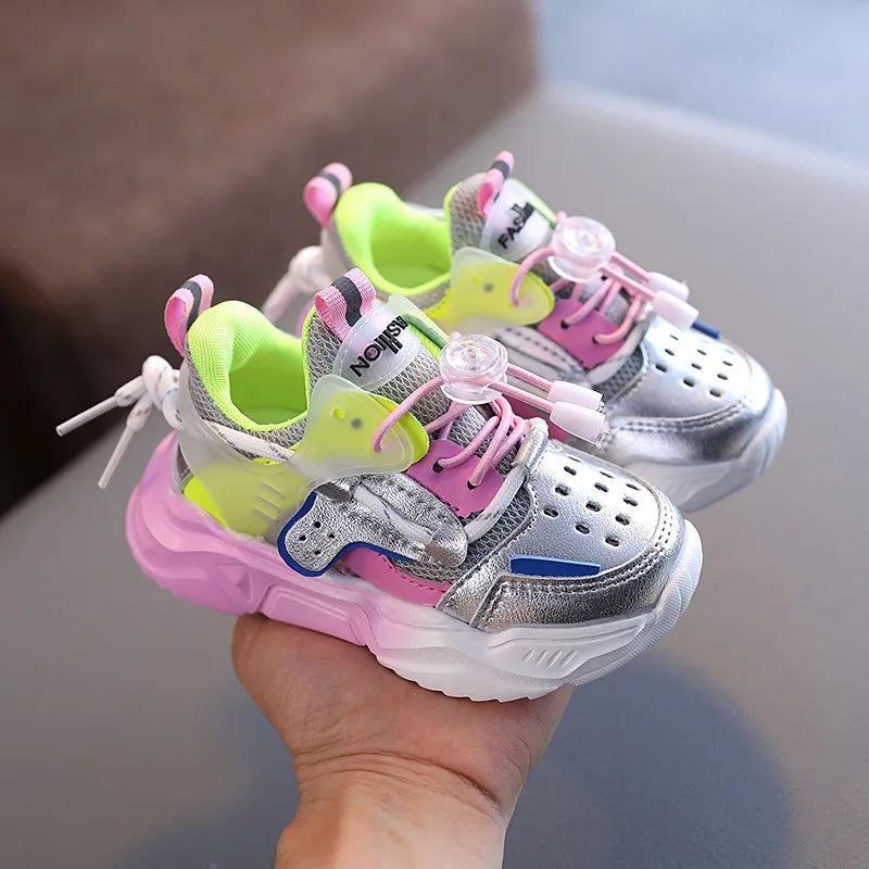 Modieuze Casual Kleurrijke Ademende Comfortabele Sportschoenen van Mesh & PU-Leer met Antislip en voor Kinderen