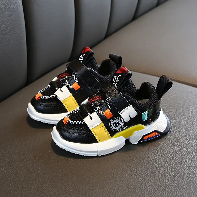 Trendy Modieuze Kleurrijke Ademend Casual Kindersneakers met Patchwork en Klittenbandsluiting voor Kinderen