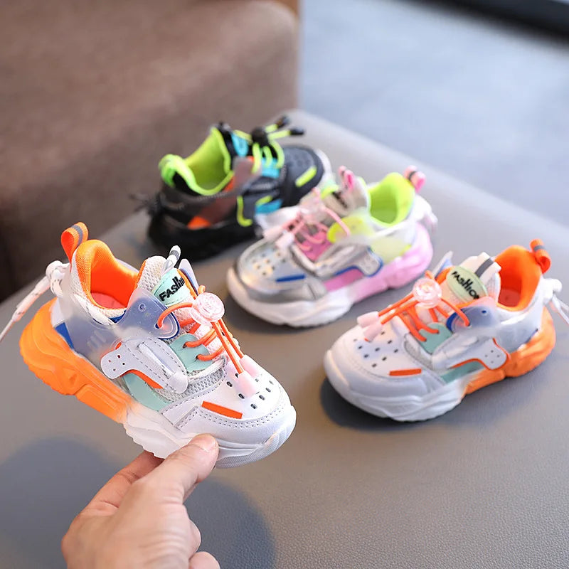 Modieuze Casual Kleurrijke Ademende Comfortabele Sportschoenen van Mesh & PU-Leer met Antislip en voor Kinderen