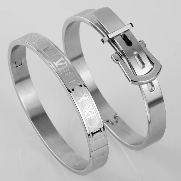 Modieuze Stijlvolle Vergulde Roestvrijstalen Armband met Letterprint en Gespsluiting voor Heren