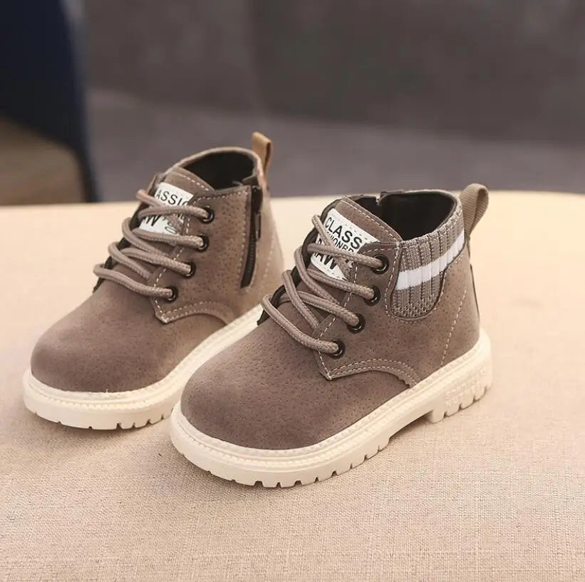 Modieuze Casual Effen Kleur Kids Enkelboots met/zonder Fluweelgevoerd van PU-Leer met Ritssluiting en Antislip Zool voor Kinderen