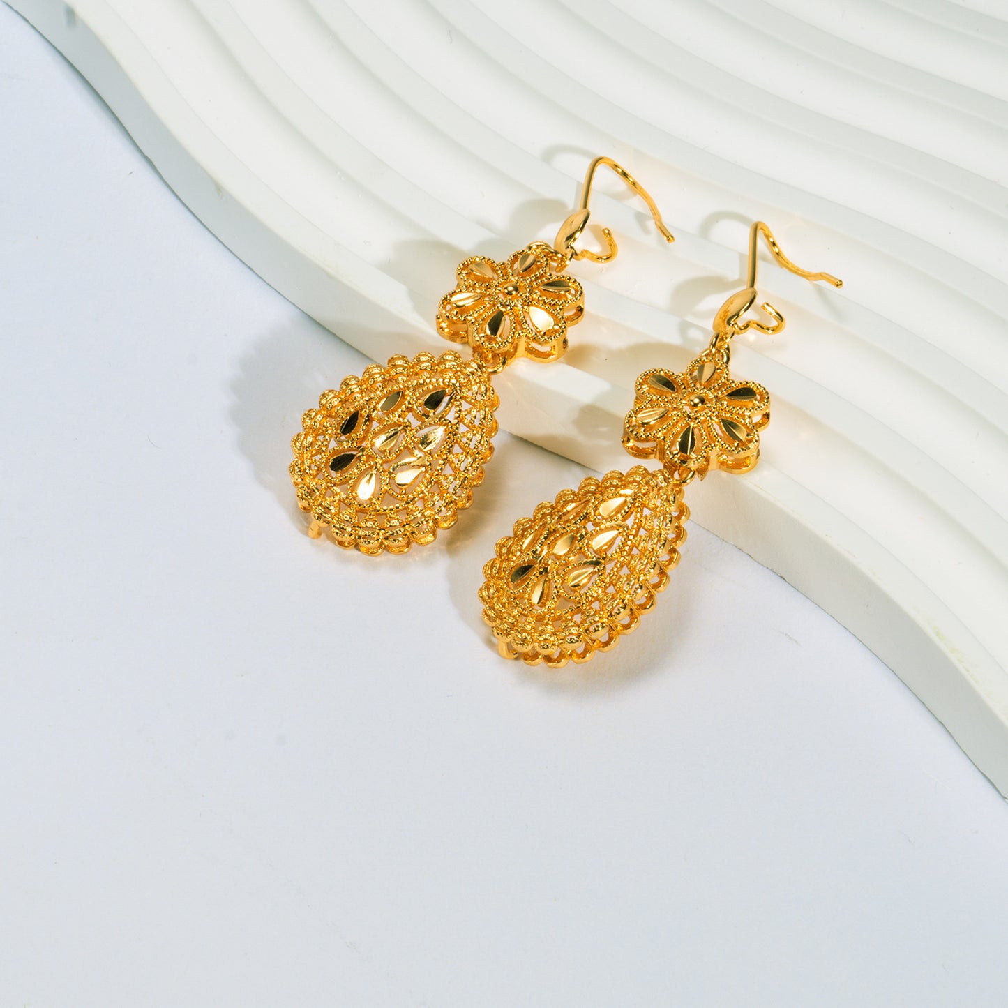 Sieraden Set met 24K Verguld Traditionele Indiaase Bruidsketting met Twee Oorbellen voor Dames