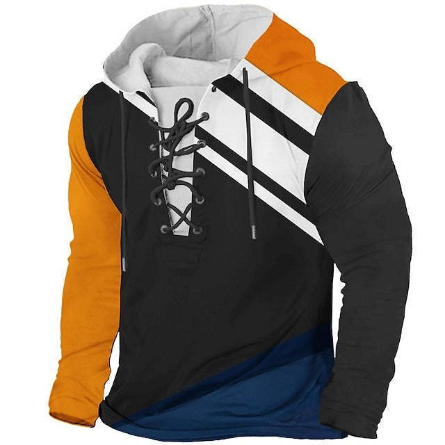 Retro Vlag Print Heren Hoodie