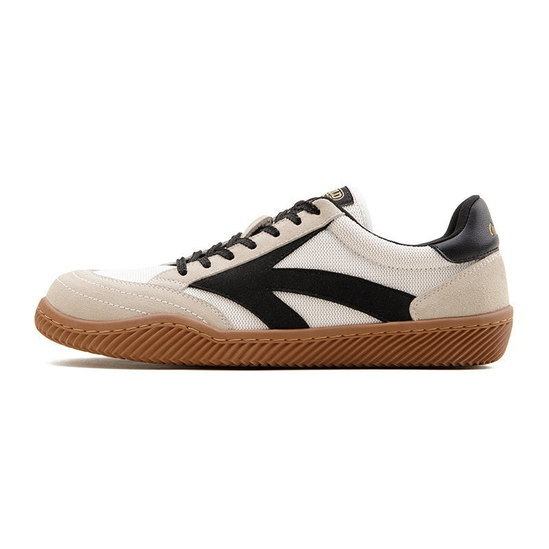 Amerikaanse Casual Retro Beige Schoenen Ademende Platte Sneakers met Abstract-patroon en Rubberen Zool voor Unisex