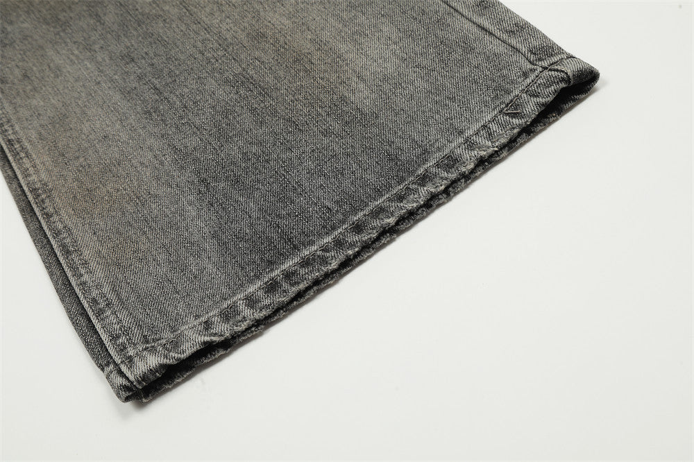 Distressed Retro Straight Jeans in Amerikaanse Stijl voor Heren & Jongens