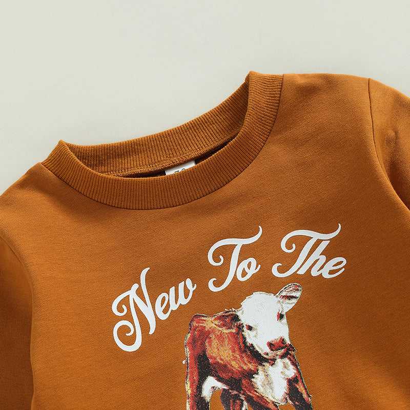 Sweatshirt met Dierenprint & Broek voor Jongens 2-delige Outfit