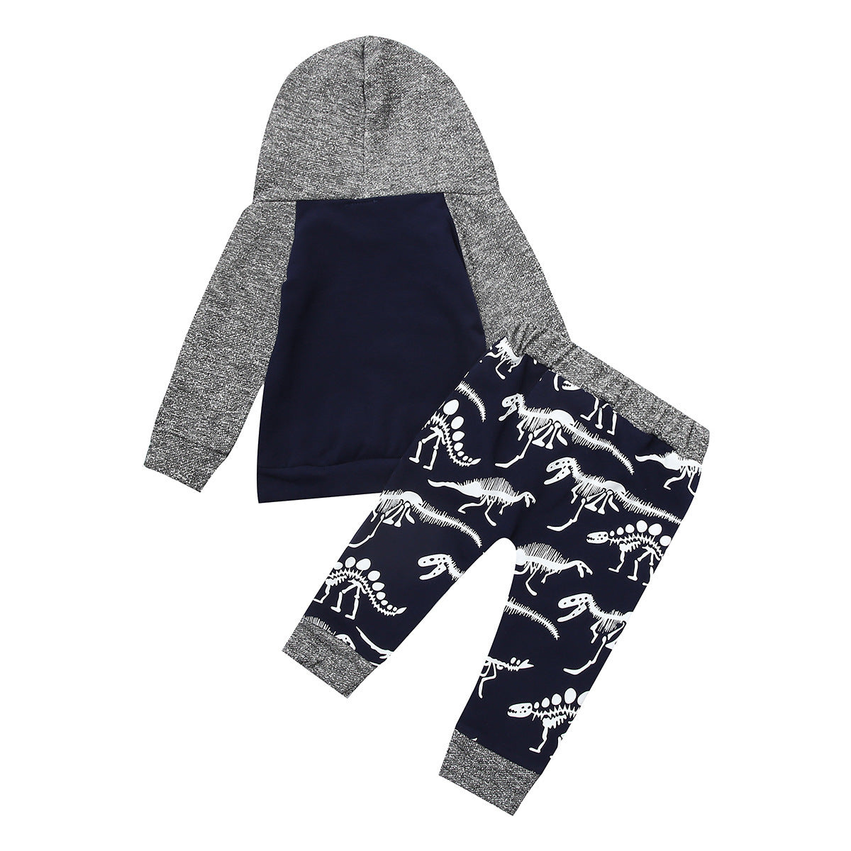 Tweedelig Outfit Hoodie met  Dinosaurus Print & Broek voor Baby's/Peuters