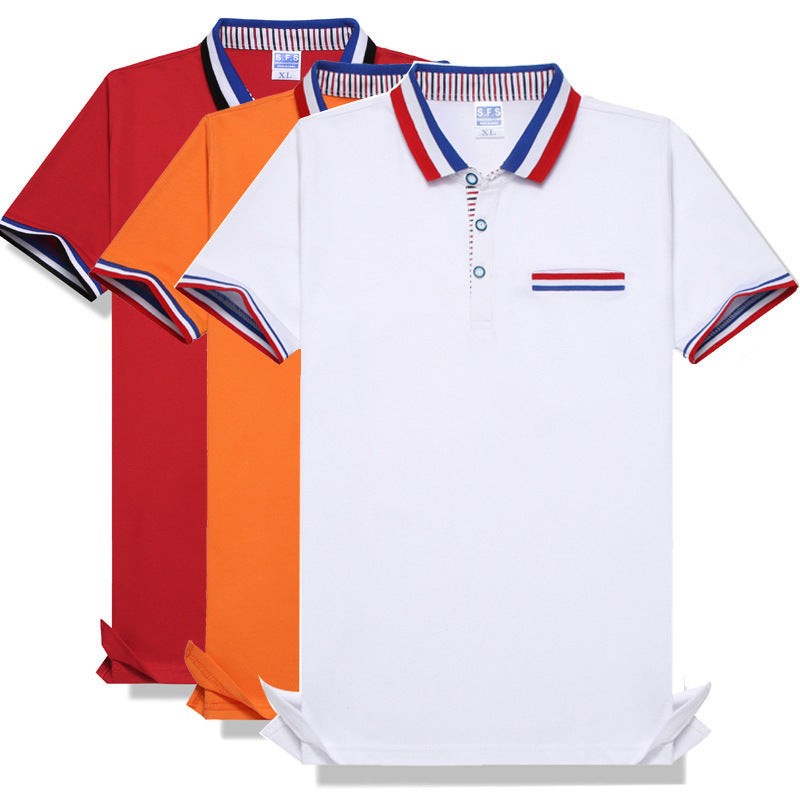 Europese Stijlvolle Casual Gestreepte Revers Poloshirt met Korte Mouwen en Knoopsluiting voor Kinderen