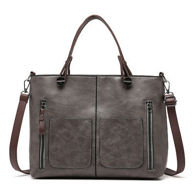 Grote retro-tas voor dames, eenvoudige crossbodytas