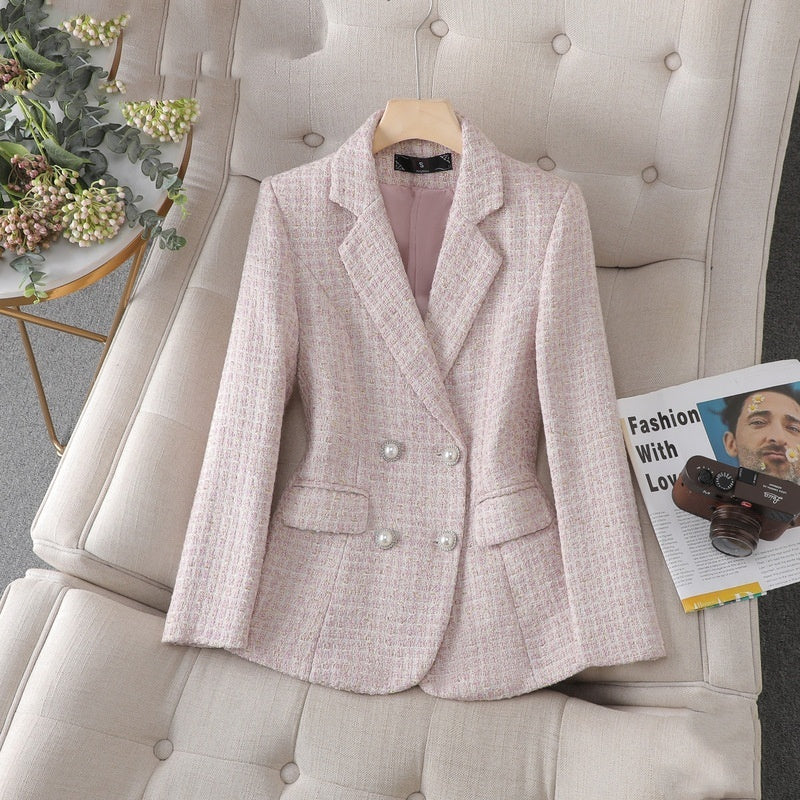 Amerikaanse Elegante Casual/ Business Geruite Lange Mouw Blazer-jas met Knoopsluiting en Zakken voor Dames & Plus-size