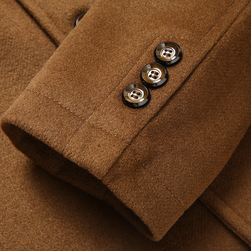 Casual/Business Lange Dikke Reversjas van Wol met Ritssluitng voor Heren
