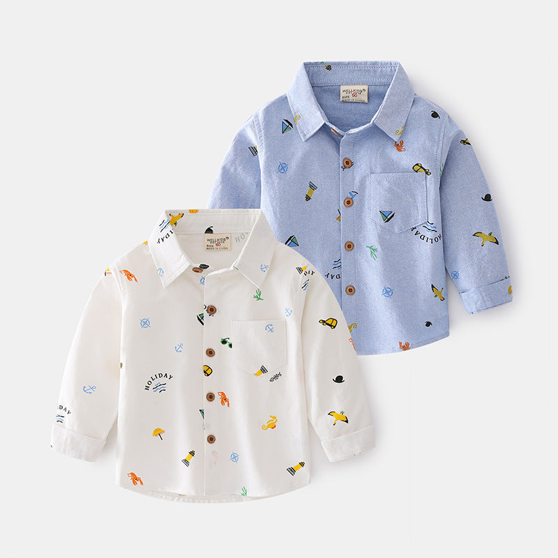 Casual Overhemd met Lange Mouwen en Print voor Peuters/ Kinderen