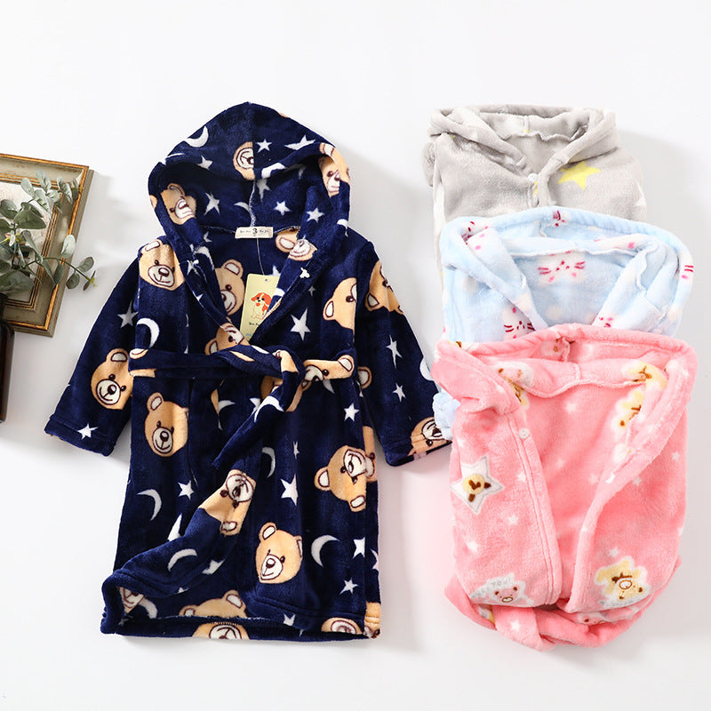 Flanellen Kamerjas met Capuchon en Print voor Kinderen / Tieners