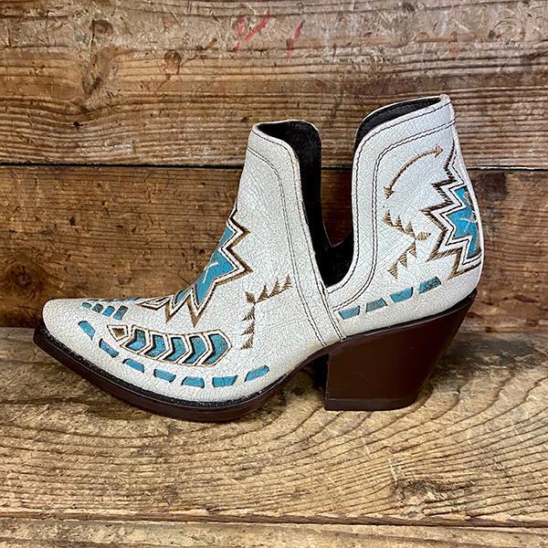 Europese en Amerikaanse Trendy Klassieke Etnische Geborduurde Cowboy Boots van Echt Leer met Middelhoge Dikke Hak voor Dames & Meiden