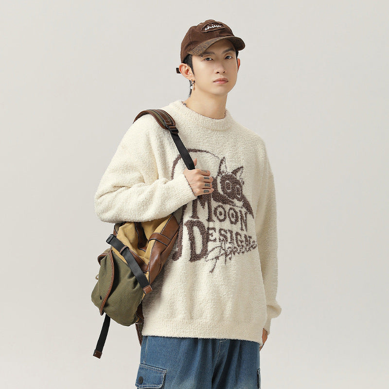 Amerikaanse Street Fashion Gebreide Trui met Print voor Heren & Jongens