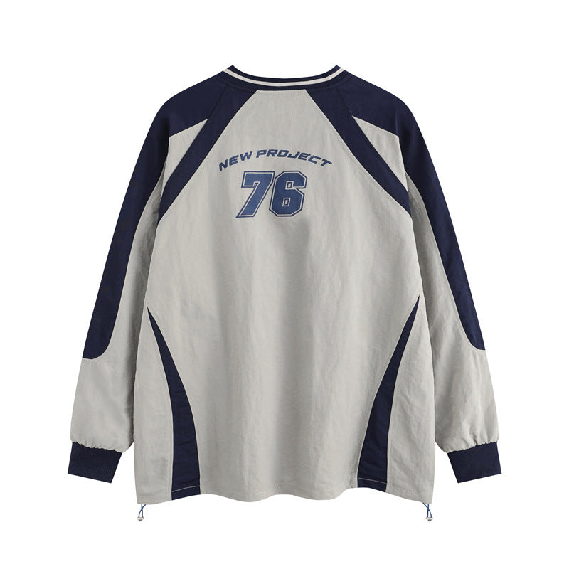 Amerikaanse Retro Contrasterende Letterprint V-hals Trui voor Heren & Jongens