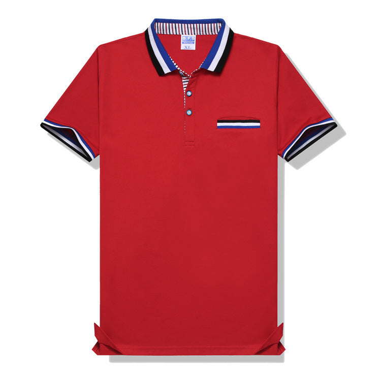Europese Stijlvolle Casual Gestreepte Revers Poloshirt met Korte Mouwen en Knoopsluiting voor Kinderen