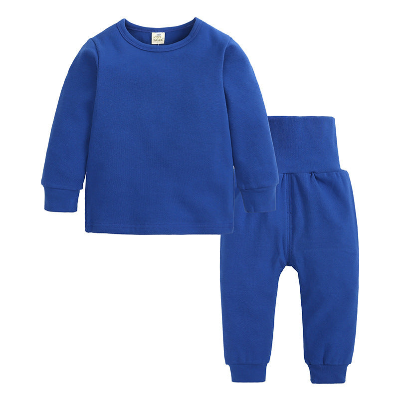 Winterse Warme Basic Kinderpyjama Tweedelig-Set