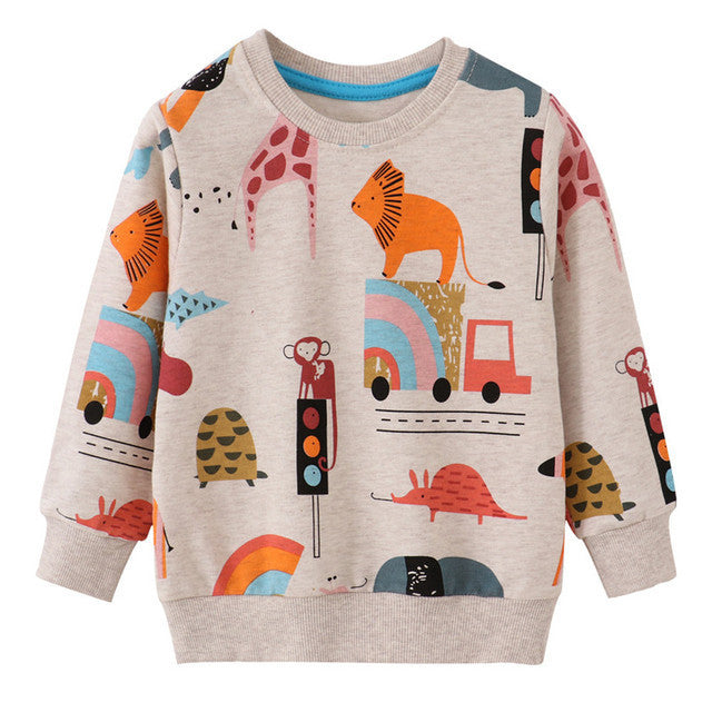 Reliëf Sweatshirts met Cartoonprint voor Kinderen