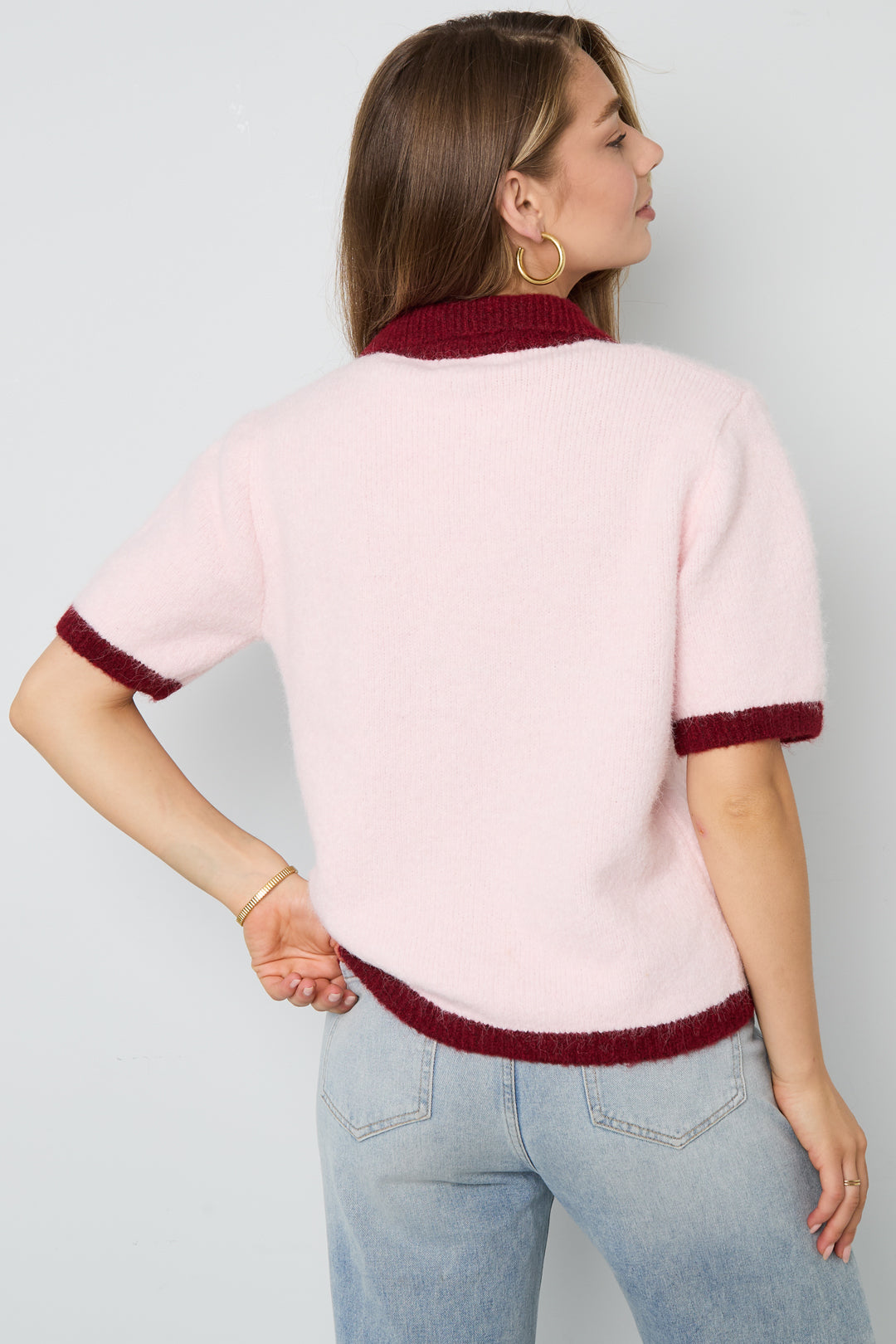 Gebreide Polyestervezel Vrouwen Trui Casual Kleurcontrast