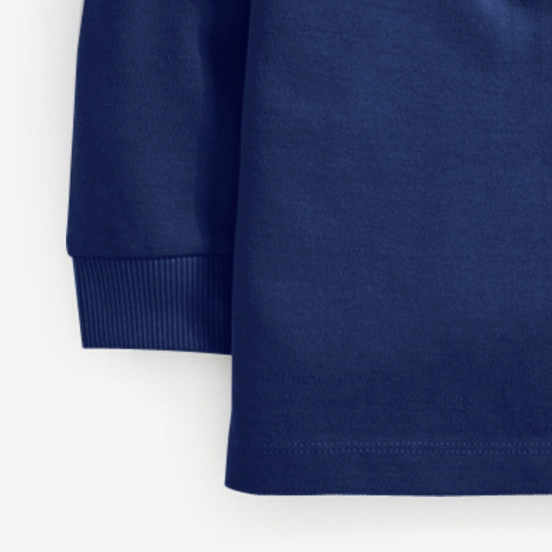 Amerikaanse Trendy Casual Effen Kleur Little Maven Poloshirt met Geborduurde Dieren en Lange Mouwen voor Kinderne