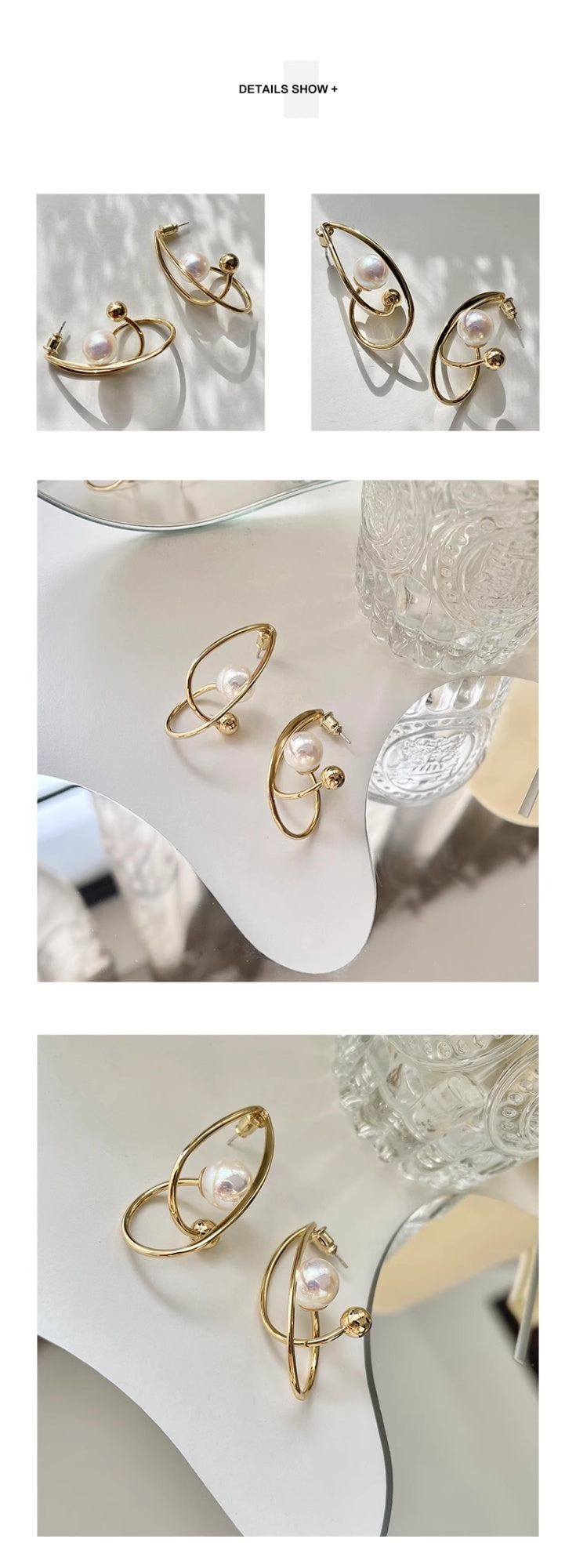 Europese Elegante Hoogwaardige Geometrisch Pareloorbellen in Franse Stijl voor Dames