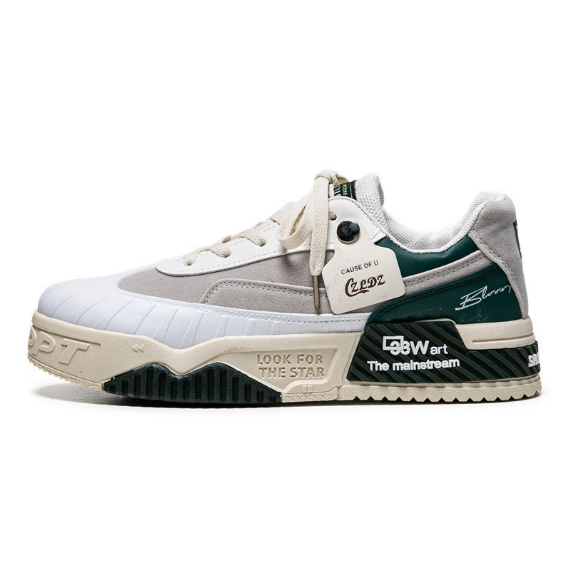 Europese Unieke Ontwerp Casual Colorblocking Sneakers van PU-Leer met Veters voor Unisex