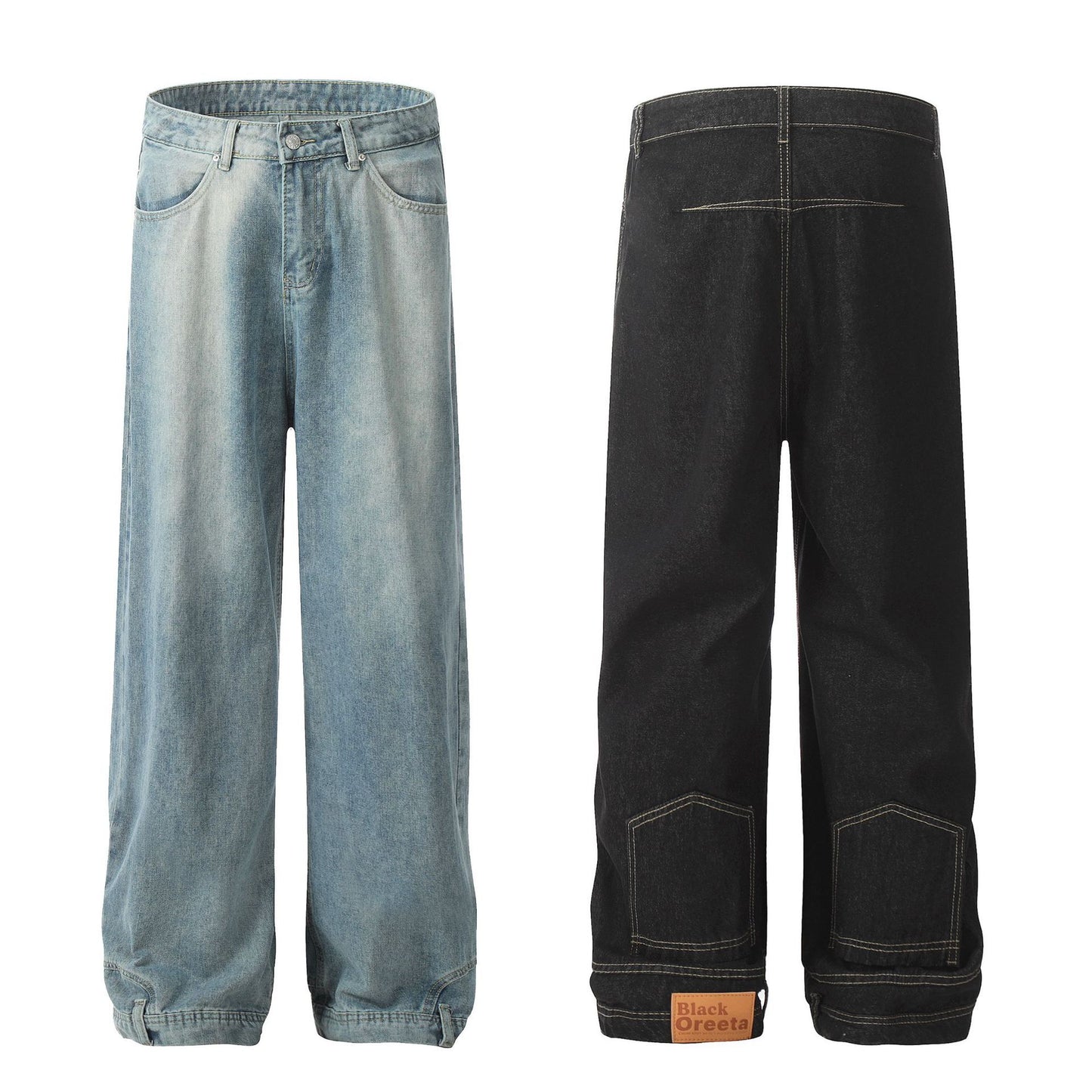 Amerikaanse Designer Omgekeerde Washed Jeans voor Unisex