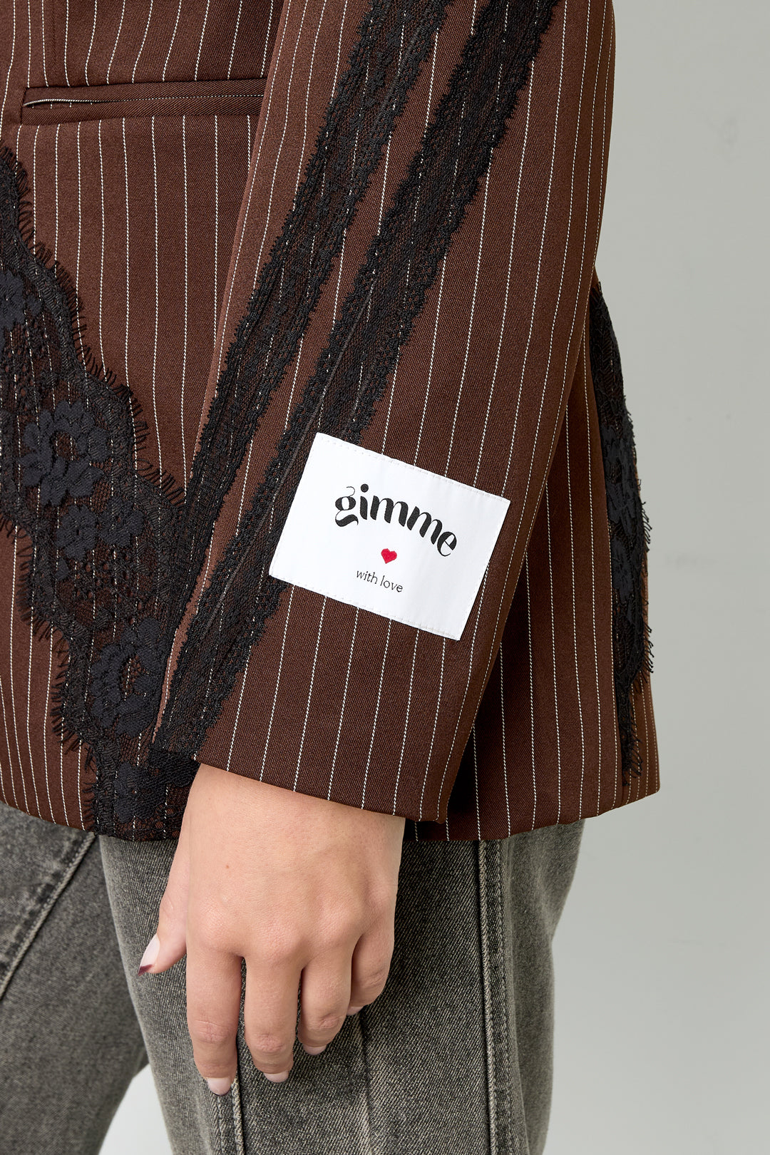 Geweven Polyestervezel Vrouwen Suit Set Elegant Strepen Kantenpaneel