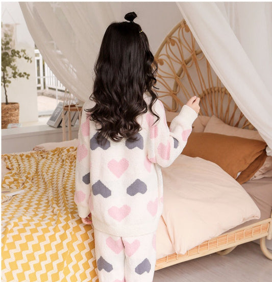 Kinderloungewear Koraalfleece 2-delige Huis/Pyjamapak voor Meisjes