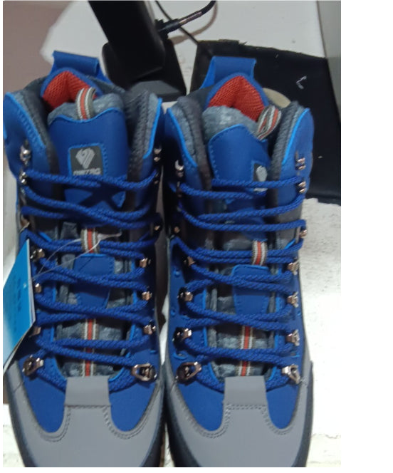 Europese en Amerikaanse Modieuze Casual Waterdichte Mid Wandelschoenen van Echt Leer & Mesh met Vetersluiting en Rubber Zool voor Heren