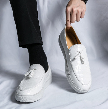 Europese Stijl Casual/Business Instappers van PU-Leer met Krokodillenmotoief en Kwastjes voor Heren