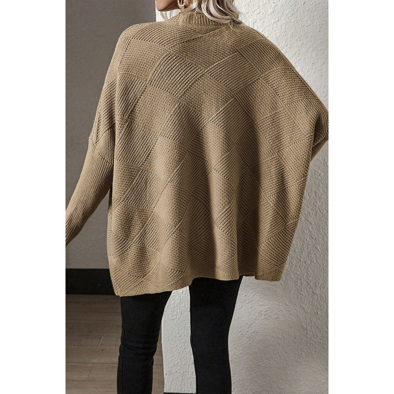 Europese en Amerikaanse Casual Losse Oversized Gebreide Trui met Geruitpatroon voor Dames & Meiden