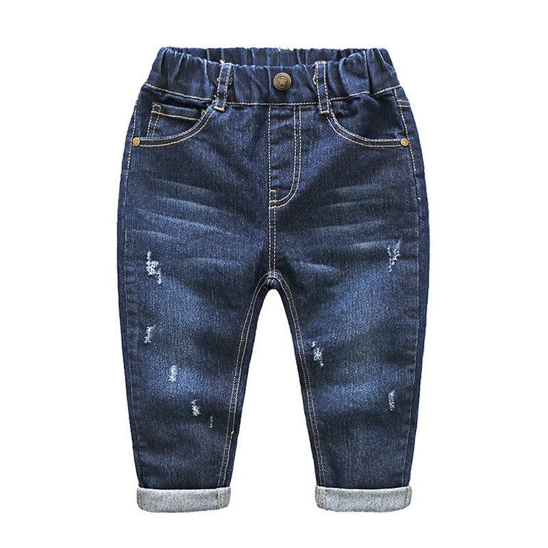 Donkerblauw Casual Jongens Kruipjeans voor Peuters/ Kinderen