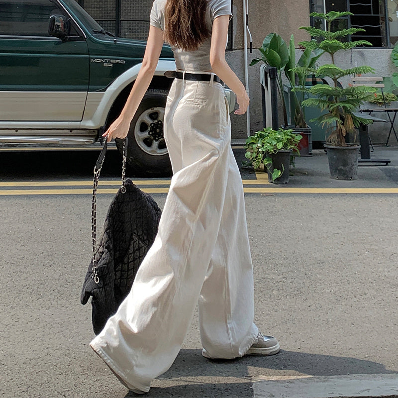 Amerikaanse Stijl Losse Witte Jeans voor Dames/ Plus-size & Meisjes