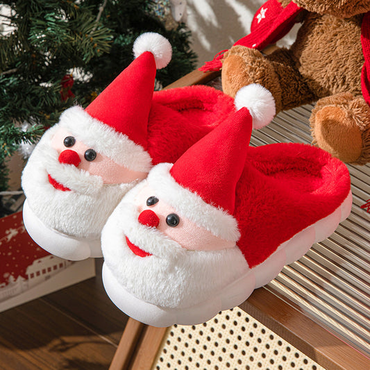 Kerstmis Winterse Warme Schattige Antislip Santa-Claus Pantoffels met Dikke Zool voor Binnen in Huis voor Unisex