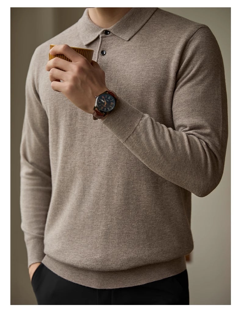 Amerikaanse Design Business Casual Warme Trui met Polokraag voor Heren