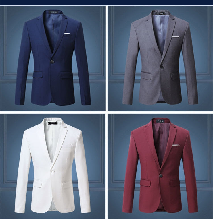 Elegante Casual Effen Kleur  Slim Fit Business/ Feestelijk Blazer met Revers en Enkele Knoopsluiting voor Heren