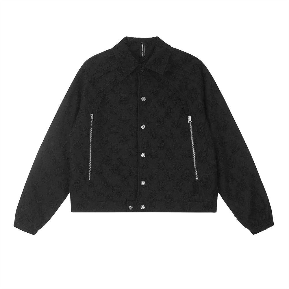 Fashion Brushed Losse Jacket met Knopen en Ritszakken voor Heren