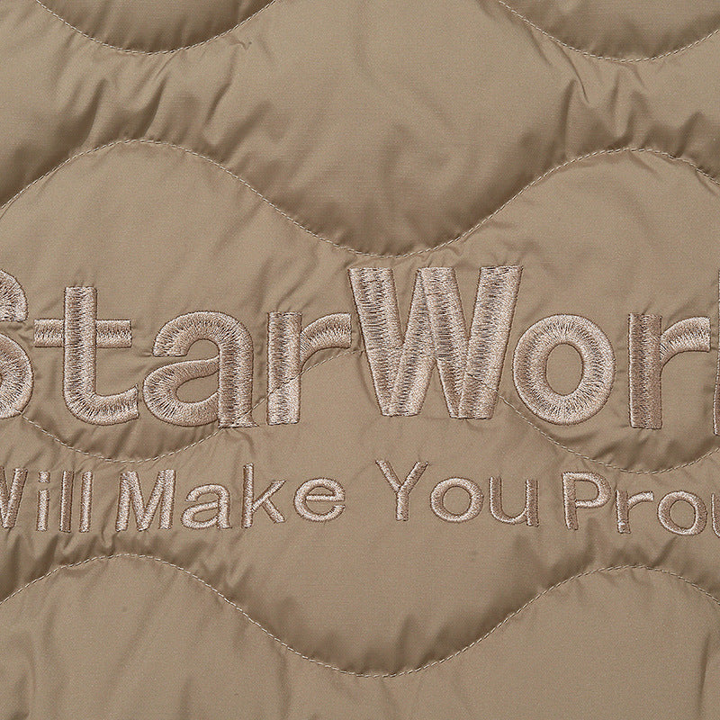 Trendy Designers Ontwerp Spliced Diamond Insulation Winterjas met Ritssluiting voor Heren