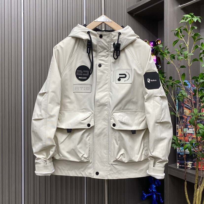 Workwear Losse Windjacket met Capuchon voor Heren