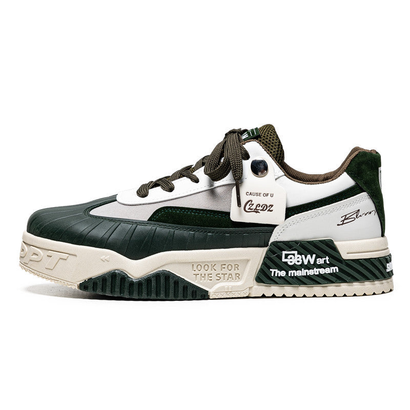 Europese Unieke Ontwerp Casual Colorblocking Sneakers van PU-Leer met Veters voor Unisex