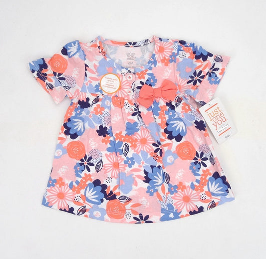 Casual Tweedelige Set Meisjestop met Korte Mouwen en Bloemenprint & Jeans voor Baby's/ Peuters