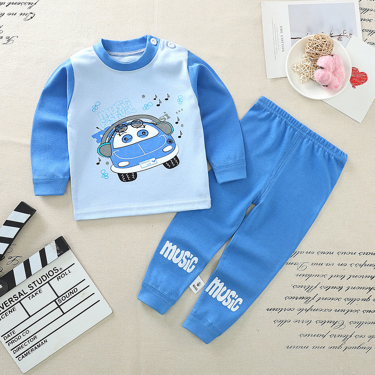 Kinderset 2-delig T-shirt met Lange Mouwen & Lange Broek