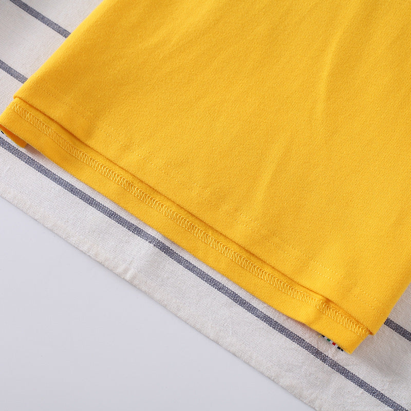 Europese Designer Ontwerp Modieze Casual Effen Kleur Poloshirt met Geborduurde Embleem en Korte Mouwen voor Kids & Teenager