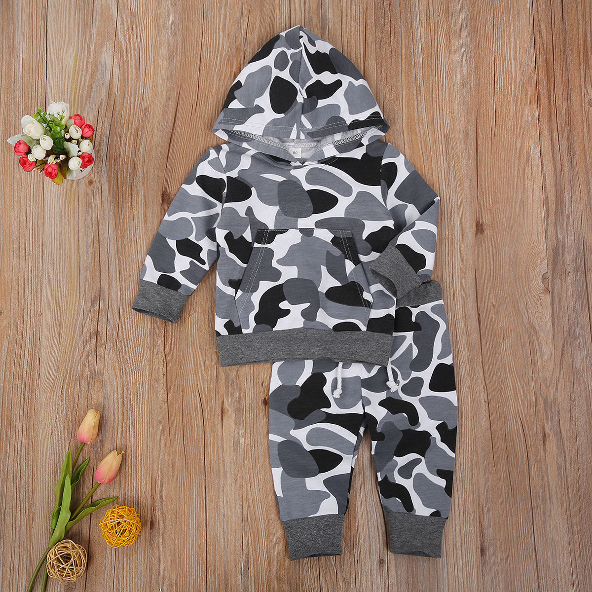 Casual Tweedelige Camouflage Set Hoodie & Joggingbroek voor Peuters/ Kinderen