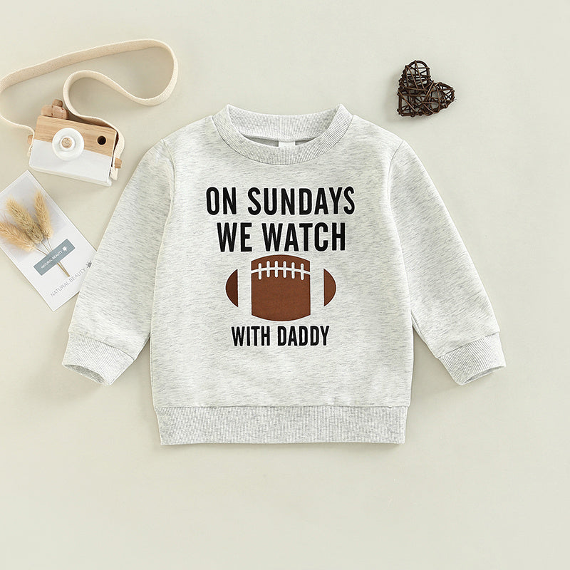 Rugby Sweatshirt met Bedrukte Letters Print voor Kinderen