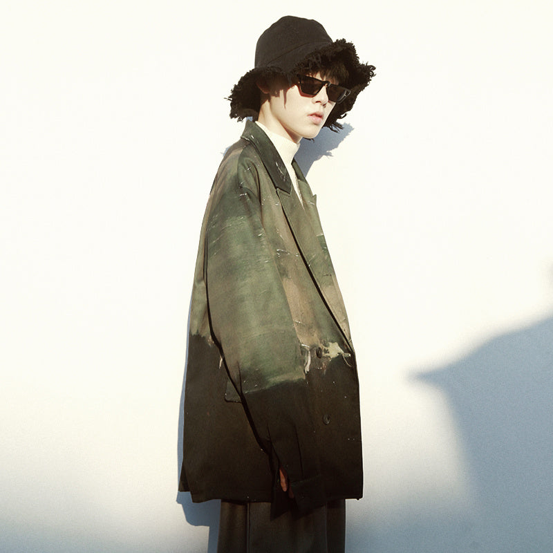 Trendy Vintage Oil Painting van Portrait Of Men in Jacket voor Heren/ Dames & Plus-size